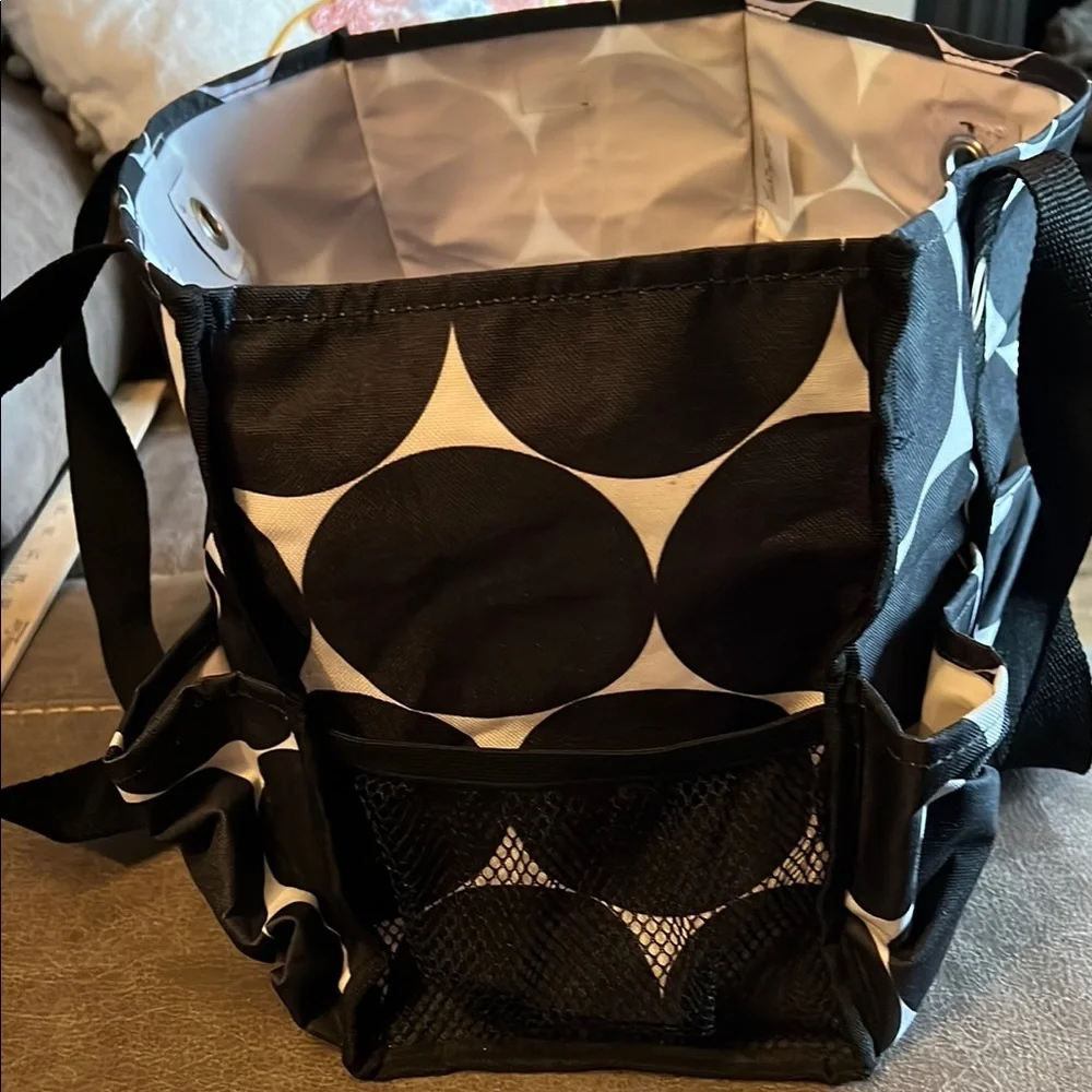Thirty-One Black and White Circle Tote